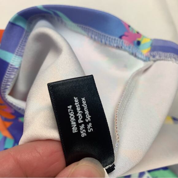 Boston Proper women's medium Mini Dress blue pink zip Tropical Print - Picture 9 of 12